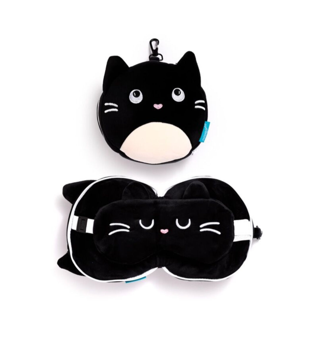 Relaxeazzz Plush Travel Pillow & Eye Mask