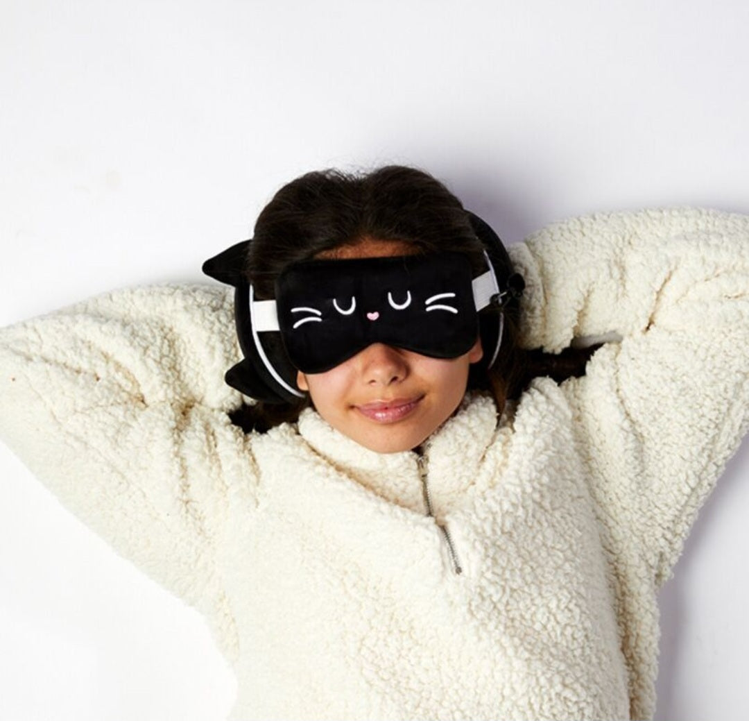 Relaxeazzz Plush Travel Pillow & Eye Mask