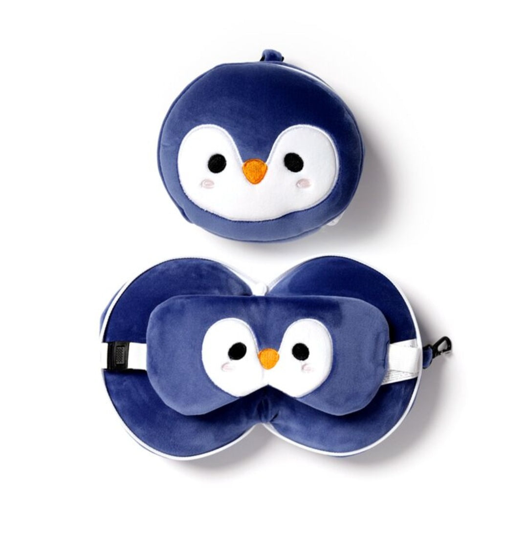 Relaxeazzz Plush Travel Pillow & Eye Mask