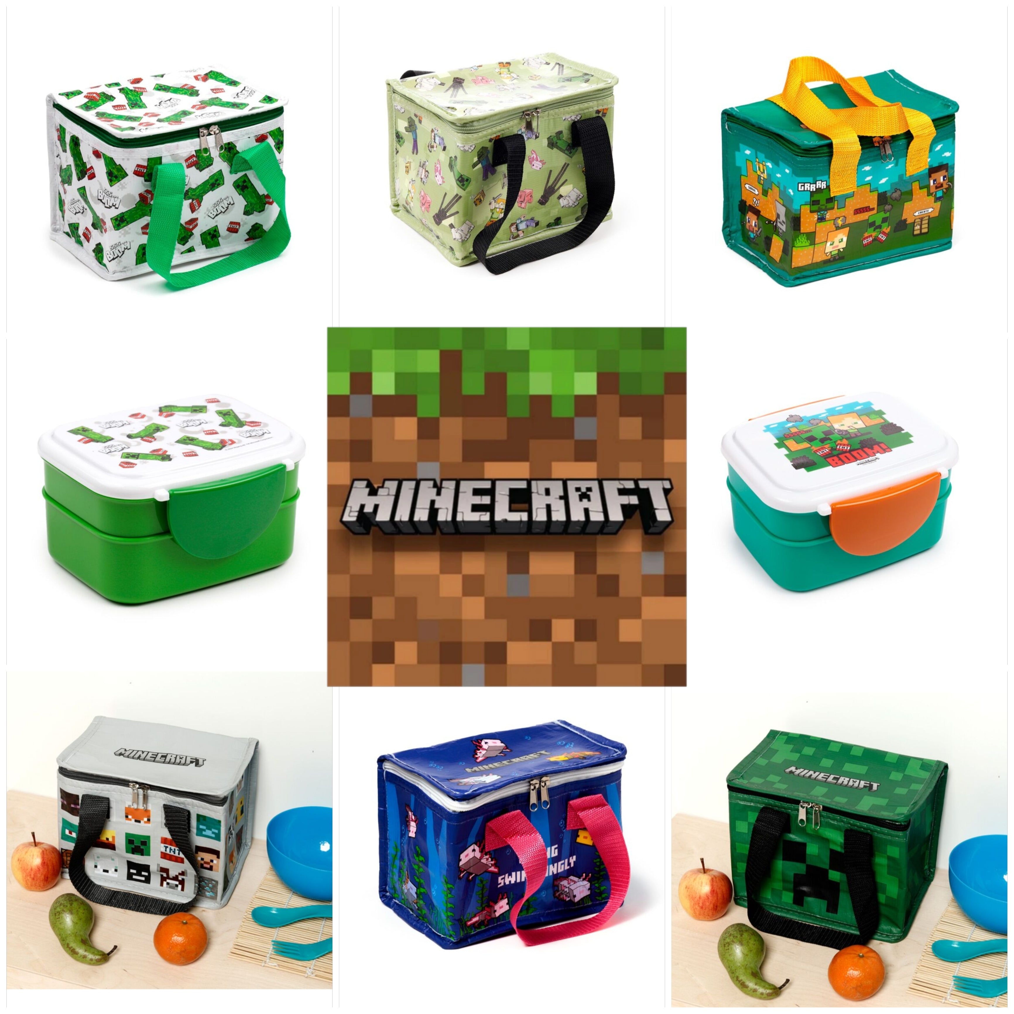 Minecraft lunch bags and boxes