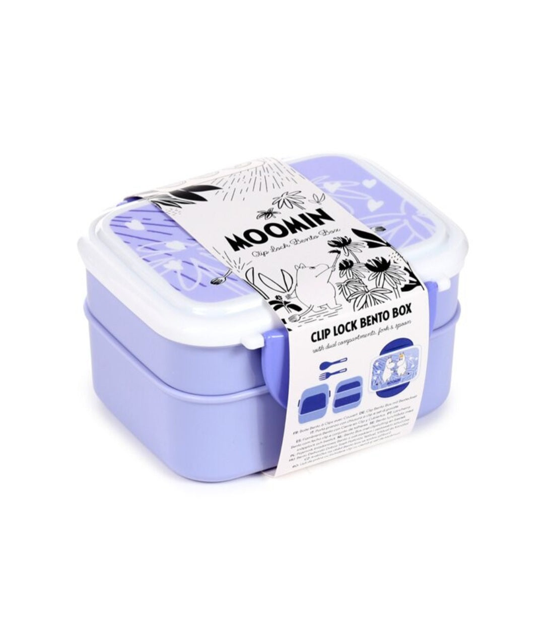 Bento Clip Lock Lunch Box with Cutlery - Moomin