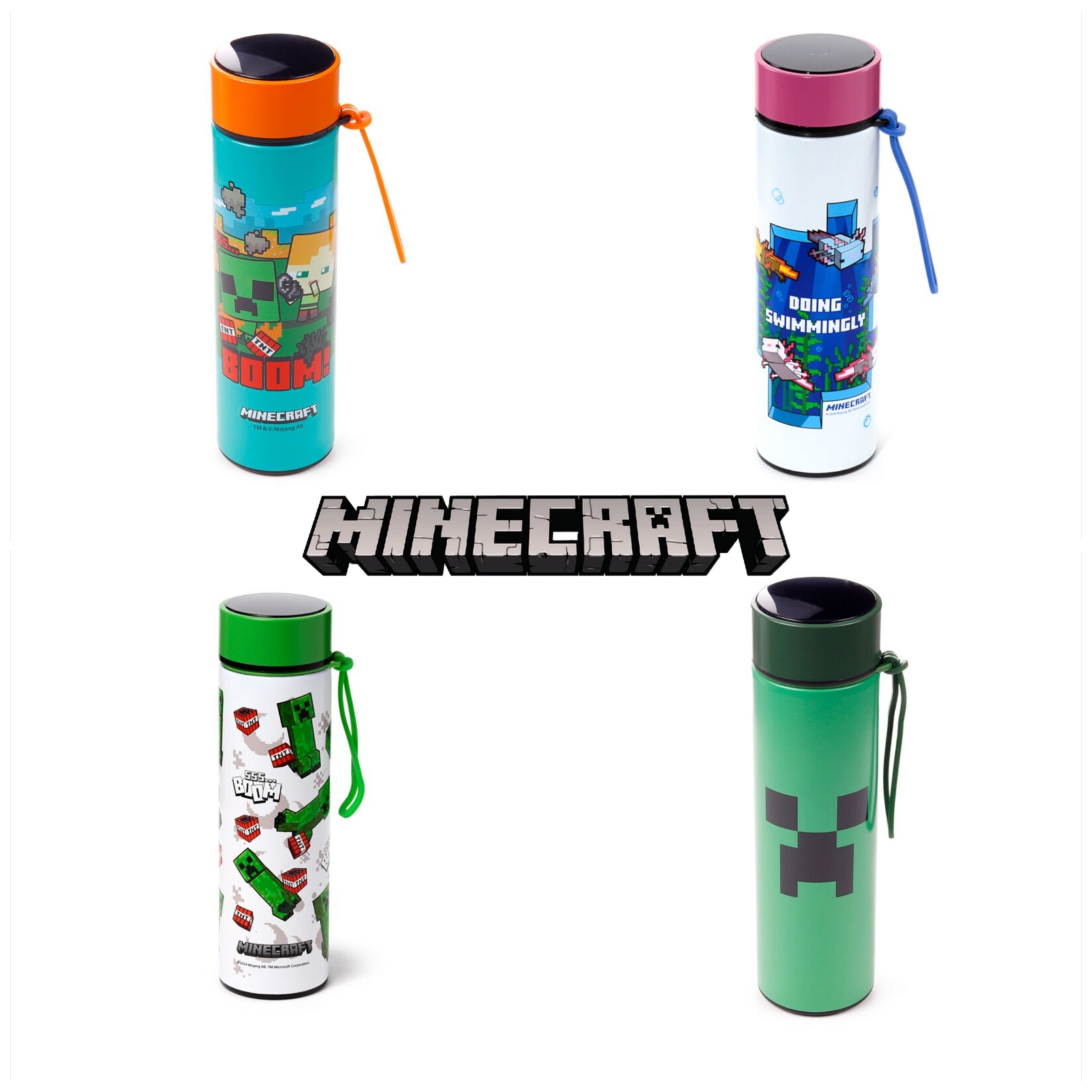 Minecraft insulated digital thermometer drinks/water  bottle