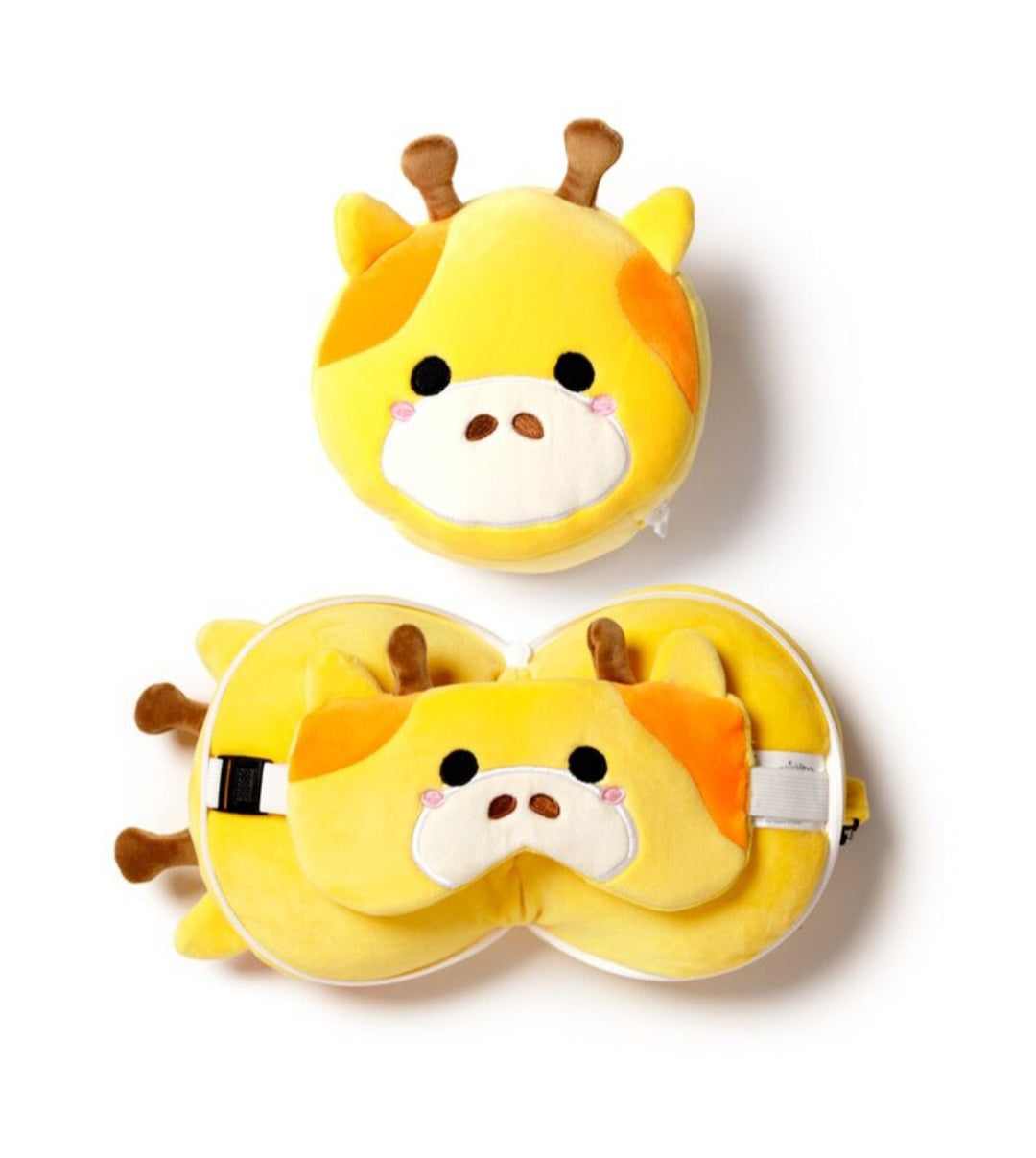 Relaxeazzz Plush Travel Pillow & Eye Mask